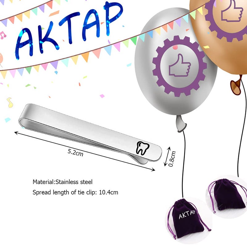 اكتاب AKTAP رجالي مشبك ربطة عنق هدايا طبيب الأسنان هدية صحة الأسنان مشبك شريط رابطة عنق لطلاب طب الأسنان خريجي الأسنان (مشبك ربطة عنق للرجال) - Image 5